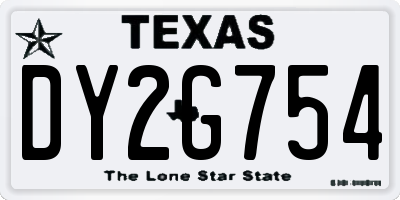 TX license plate DY2G754