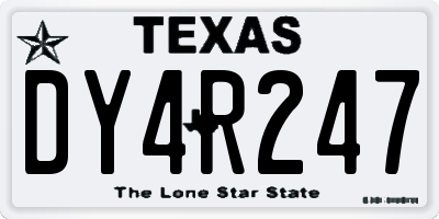 TX license plate DY4R247