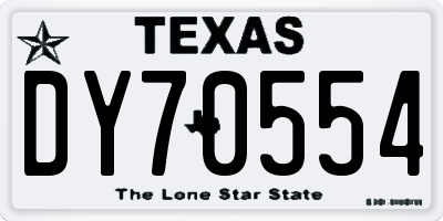 TX license plate DY70554