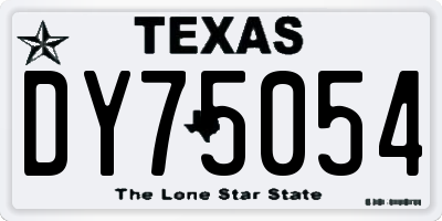 TX license plate DY75054