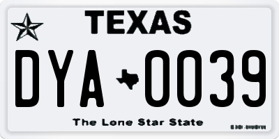 TX license plate DYA0039