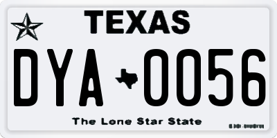 TX license plate DYA0056