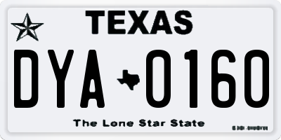 TX license plate DYA0160
