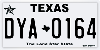 TX license plate DYA0164