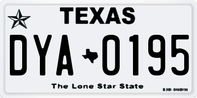 TX license plate DYA0195