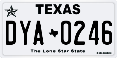 TX license plate DYA0246