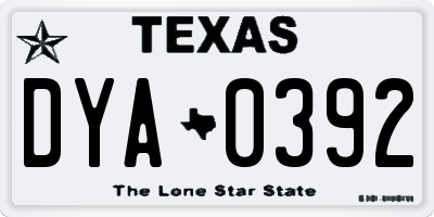 TX license plate DYA0392