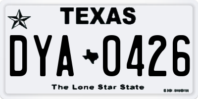 TX license plate DYA0426