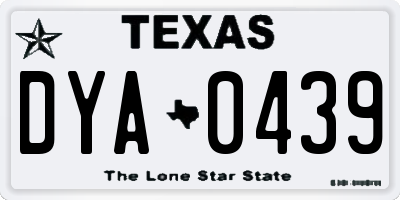 TX license plate DYA0439