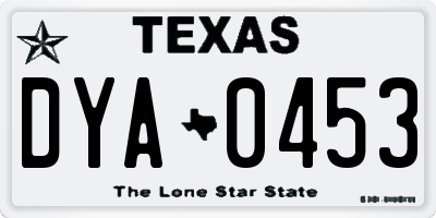 TX license plate DYA0453