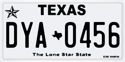 TX license plate DYA0456