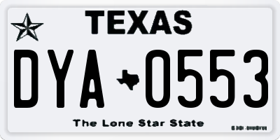 TX license plate DYA0553