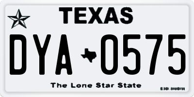 TX license plate DYA0575