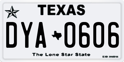 TX license plate DYA0606