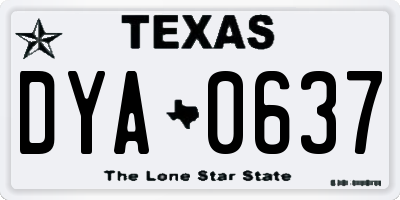 TX license plate DYA0637