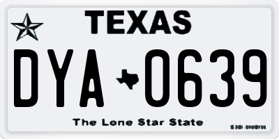 TX license plate DYA0639