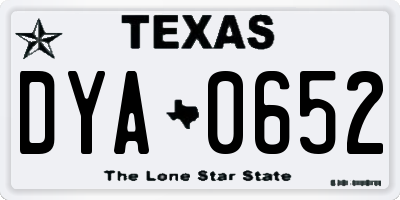 TX license plate DYA0652