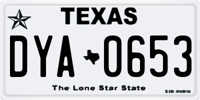 TX license plate DYA0653