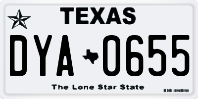 TX license plate DYA0655