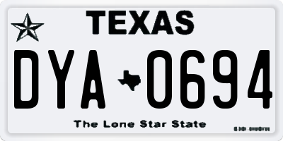 TX license plate DYA0694
