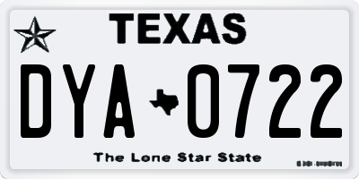 TX license plate DYA0722