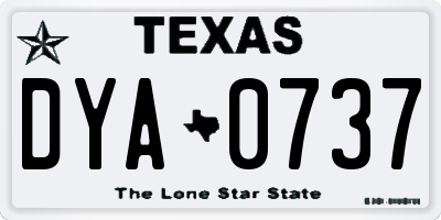 TX license plate DYA0737