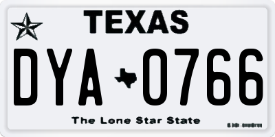 TX license plate DYA0766
