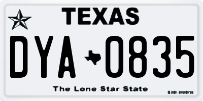 TX license plate DYA0835
