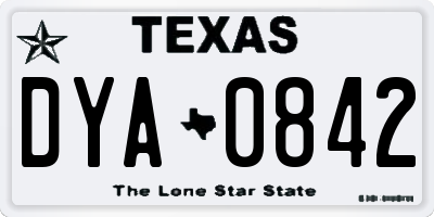 TX license plate DYA0842