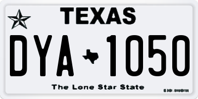 TX license plate DYA1050