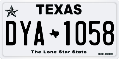 TX license plate DYA1058