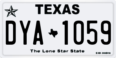 TX license plate DYA1059