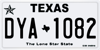 TX license plate DYA1082