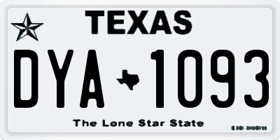 TX license plate DYA1093