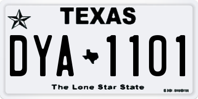 TX license plate DYA1101