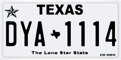 TX license plate DYA1114