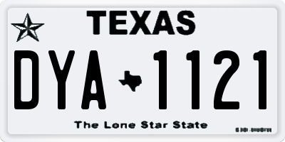 TX license plate DYA1121