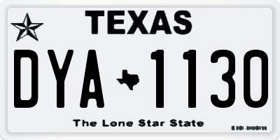 TX license plate DYA1130