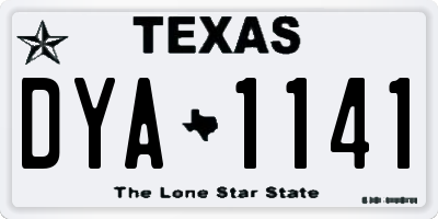 TX license plate DYA1141