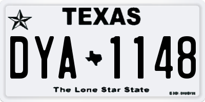 TX license plate DYA1148