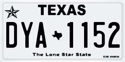TX license plate DYA1152