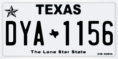 TX license plate DYA1156