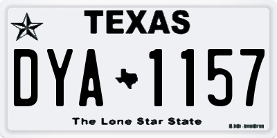 TX license plate DYA1157