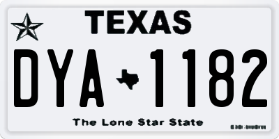 TX license plate DYA1182