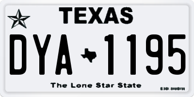 TX license plate DYA1195