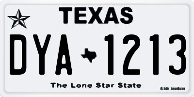 TX license plate DYA1213