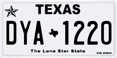 TX license plate DYA1220