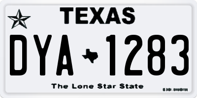 TX license plate DYA1283