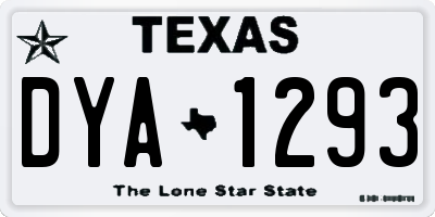 TX license plate DYA1293