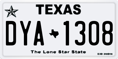 TX license plate DYA1308
